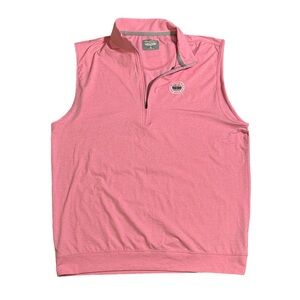 Straight Down mens XL pink solid 1/4 zip performance golf vest EUC